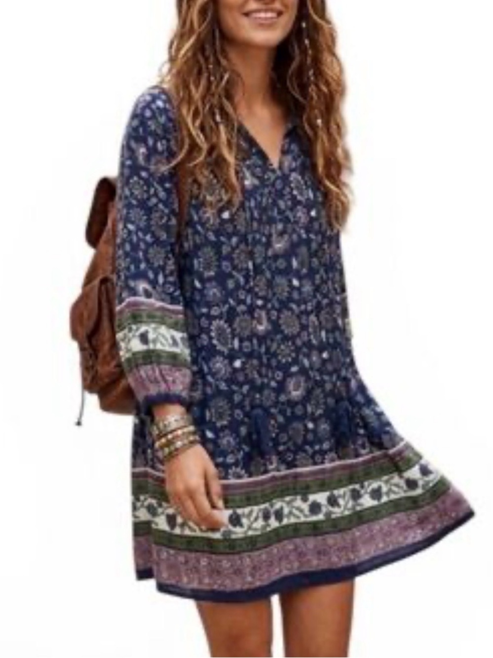 Natural Life Dara Oversized Peasant Dress / Tunic Bohemian Size XL